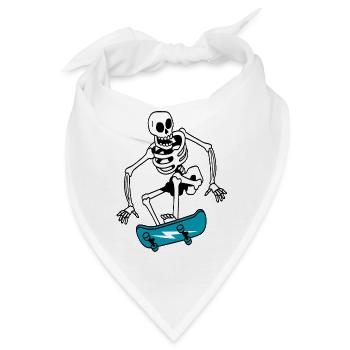 Skateboard fahren Skater longboard Geschenkidee - Bandana - Weiß - Vorne