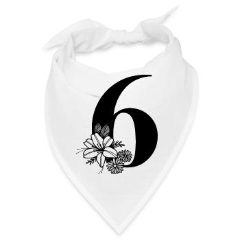 Zahl 6 - Bandana - Weiß - Vorne