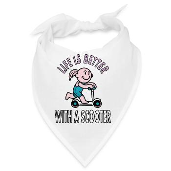Rollerfahrer Roller fahren Moped Zweirad Geschenk - Bandana - Weiß - Vorne