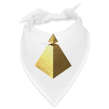 Illuminati Pyramid Gold 3D - Bandana - Weiß - Vorne