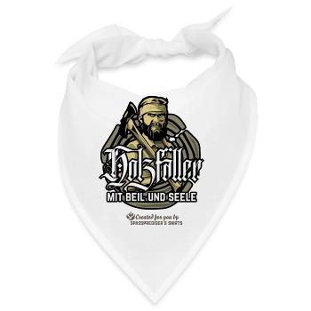 Holzfäller mit Beil und Seele - Bandana - Weiß - Vorne