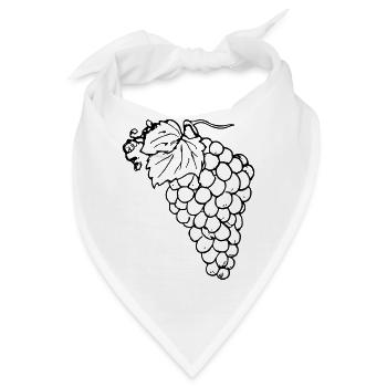 Traube Trauben Illustration Vektor Geschenkidee - Bandana - Weiß - Vorne