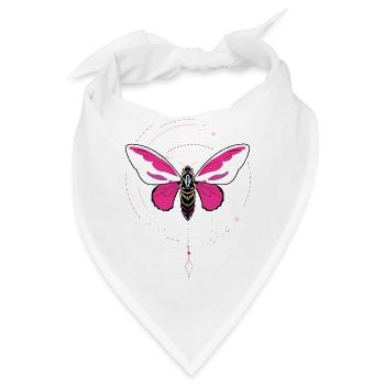 motte tattoo schmetterling pendel pink Mondphase  - Bandana - Weiß - Vorne