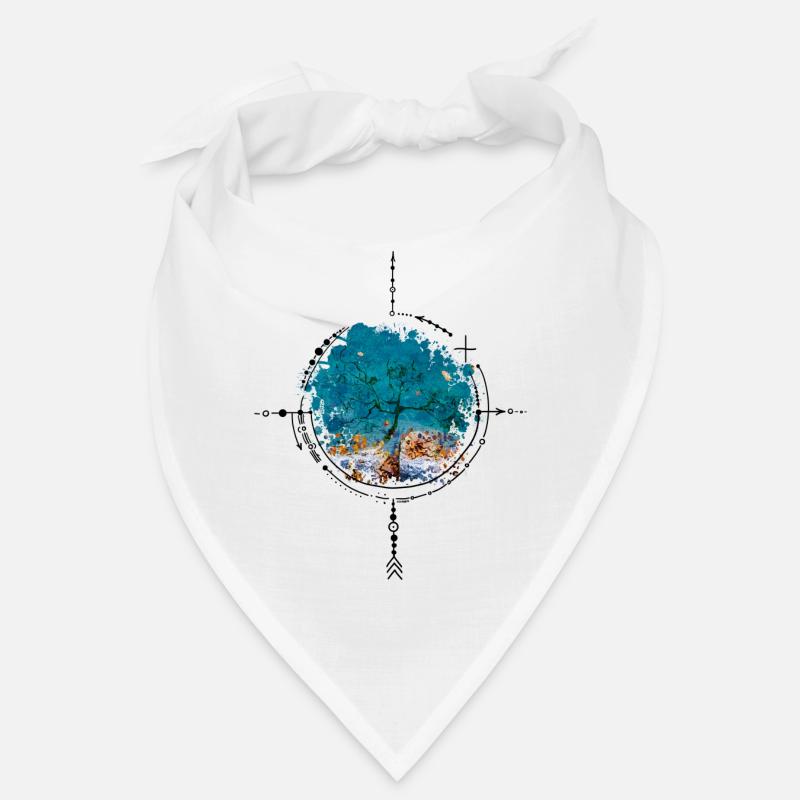 Boussole avec réflexion d’arbre - version aquarelle Bandana