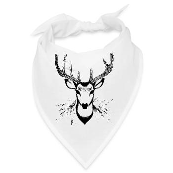 Hirschkopf im Herbst Hirsch Geweih Bock Reh Kitz - Bandana - Weiß - Vorne