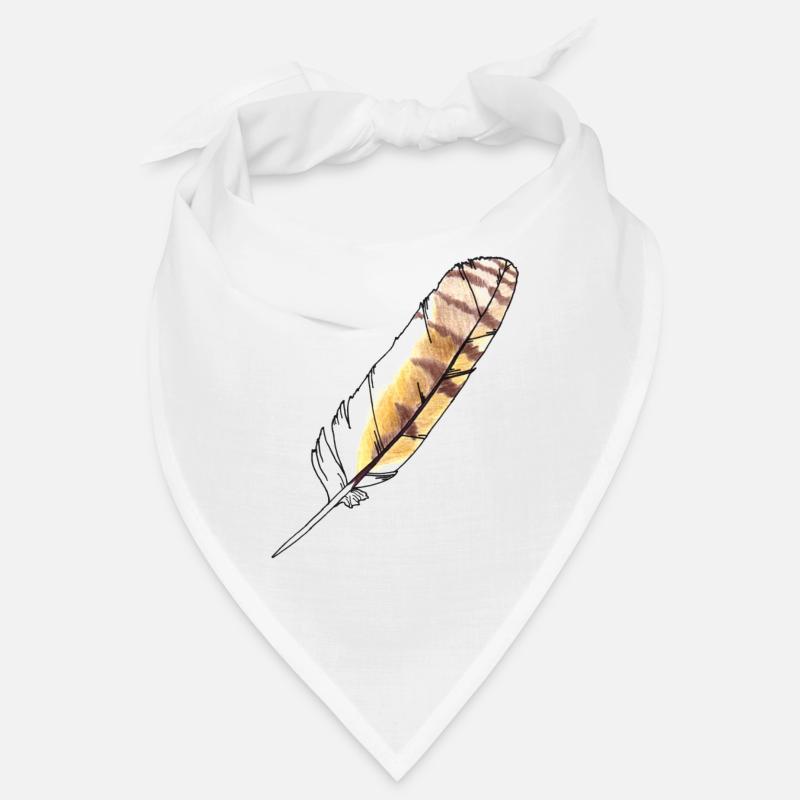 Feather brown-yellow hand-drawn (long-eared owl) Bandana