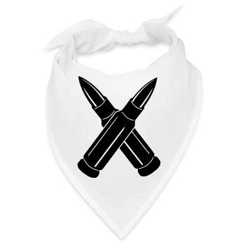 Zwei Kugeln gekreuzt - Bandana - Weiß - Vorne