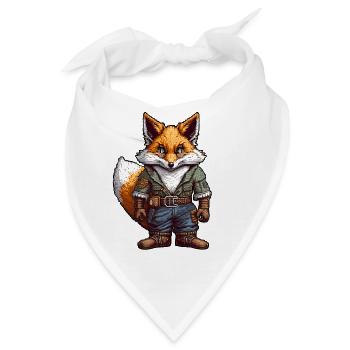 Postapokalyptischer Cyber-Punk Red Fox - Bandana - Weiß - Vorne