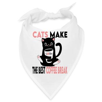 Katzen machen die beste Kaffeepause - Bandana - Weiß - Vorne