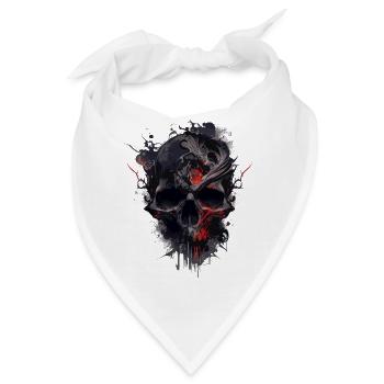 Splash mehrfarbiger Schädel - Bandana - Weiß - Vorne