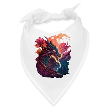Asiatischer Drache - Bandana - Weiß - Vorne