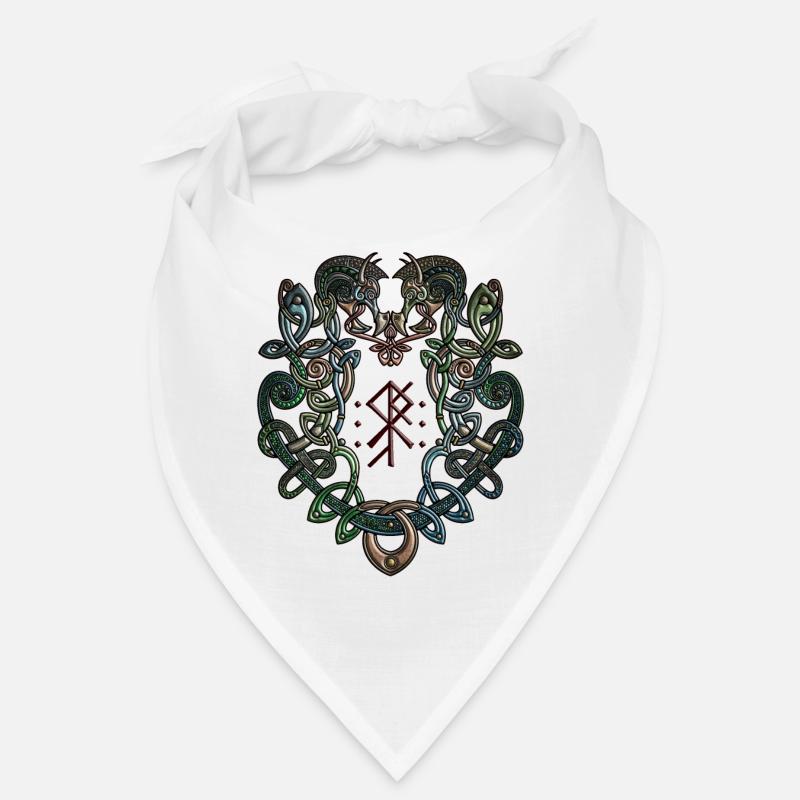 Wikinger Ornament Schlangen - Bandana - Weiß