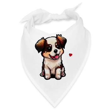 Hundebaby mit Herz: süßeste Vierbeiner der Welt - Bandana - Weiß - Vorne