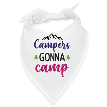 Camper auf dem Weg zum Camp - Bandana - Weiß - Vorne