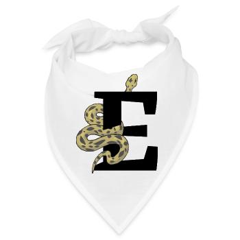 Buchstabe e Schlange - Bandana - Weiß - Vorne