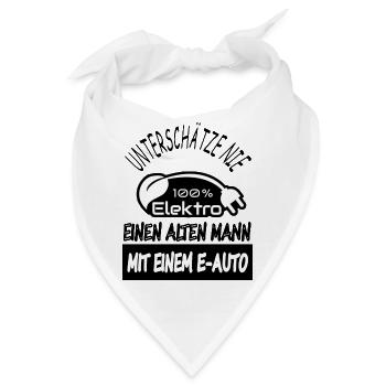 E-Auto Elekro-auto fahren E-Auto Fahrer Geschenk - Bandana - Weiß - Vorne