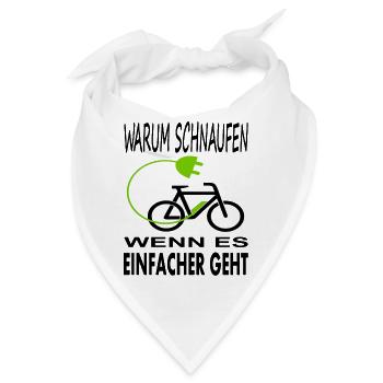 E-Bike fahren E bike-Fahrer Radfahren Geschenkidee - Bandana - Weiß - Vorne