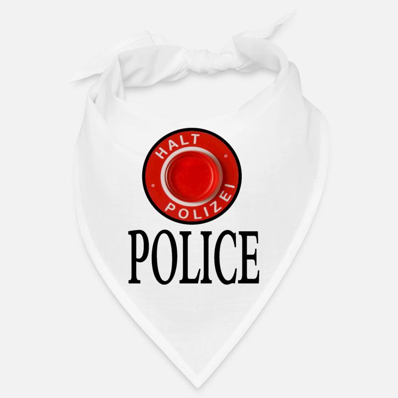 Halt Polizei bitte folgen Polizeiwagen Geschenk - Bandana - Weiß