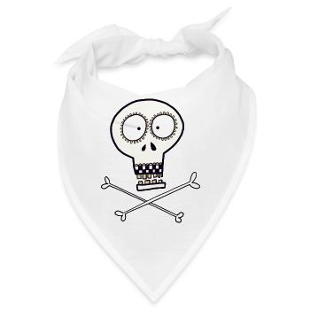 Calavera - mexikanischer Totenkopf - Bandana - Weiß - Vorne