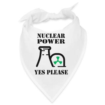 Atomkraft, Ja bitte, Kernenergie - Bandana - Weiß - Vorne