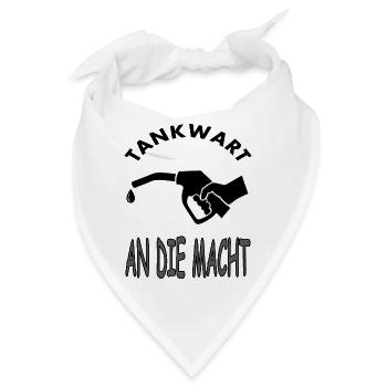 Tankwart an die Macht Tankstelle tanken Geschenk - Bandana - Weiß - Vorne