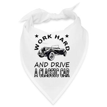 Oldtimer classic car altes Auto Fahrzeug Geschenk - Bandana - Weiß - Vorne