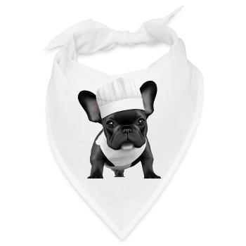 Bulldogge Hunde Hundebesitzer Gastronom Hund Köche - Bandana - Weiß - Vorne