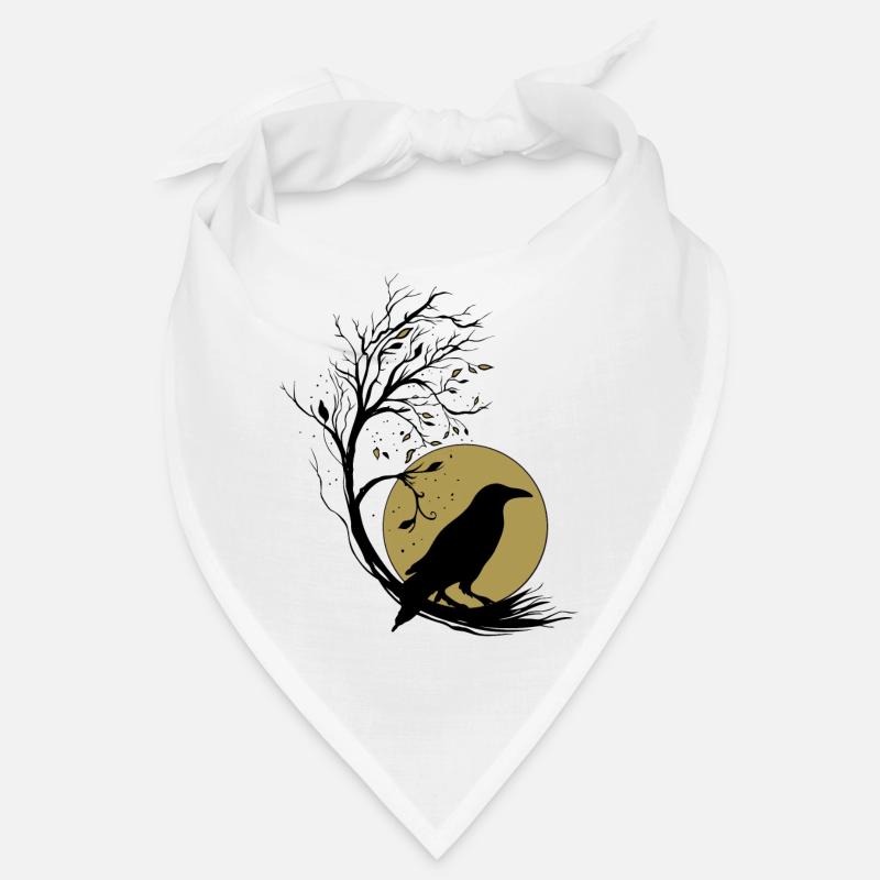 Raven Full Moon Tree Magic Autumn Gothic Wicca Bandana