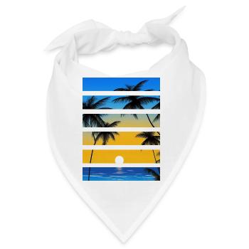 Palmenstrand Sonnenuntergang Sommerurlaub - Bandana - Weiß - Vorne