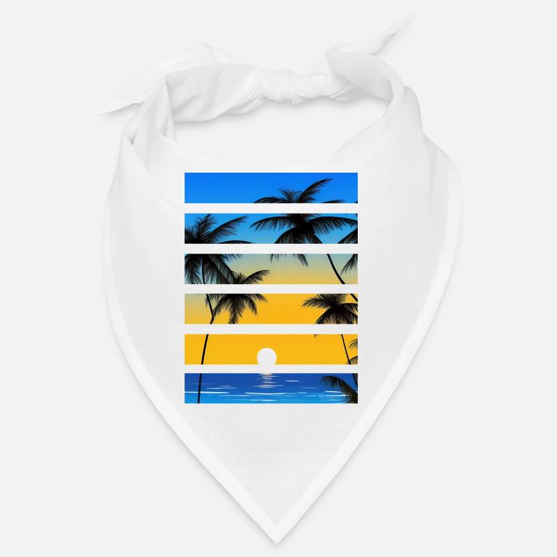 Palm tree beach sunset summer holiday Bandana