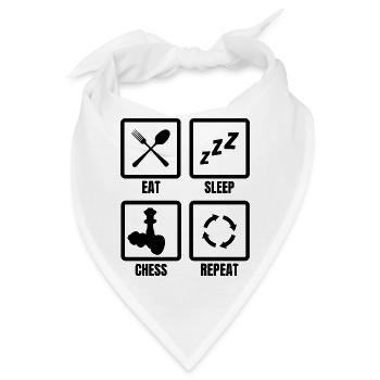 Schach Routine - Bandana - Weiß - Vorne