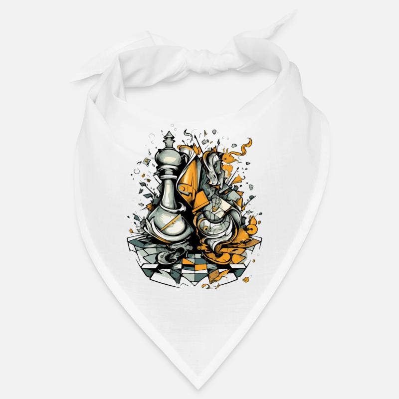 Abstraktes Schach - Bandana - Weiß
