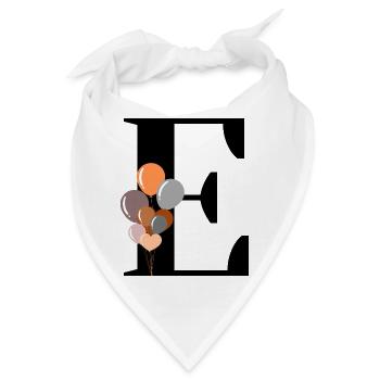 Buchstabe e Geburtstagsballon - Bandana - Weiß - Vorne