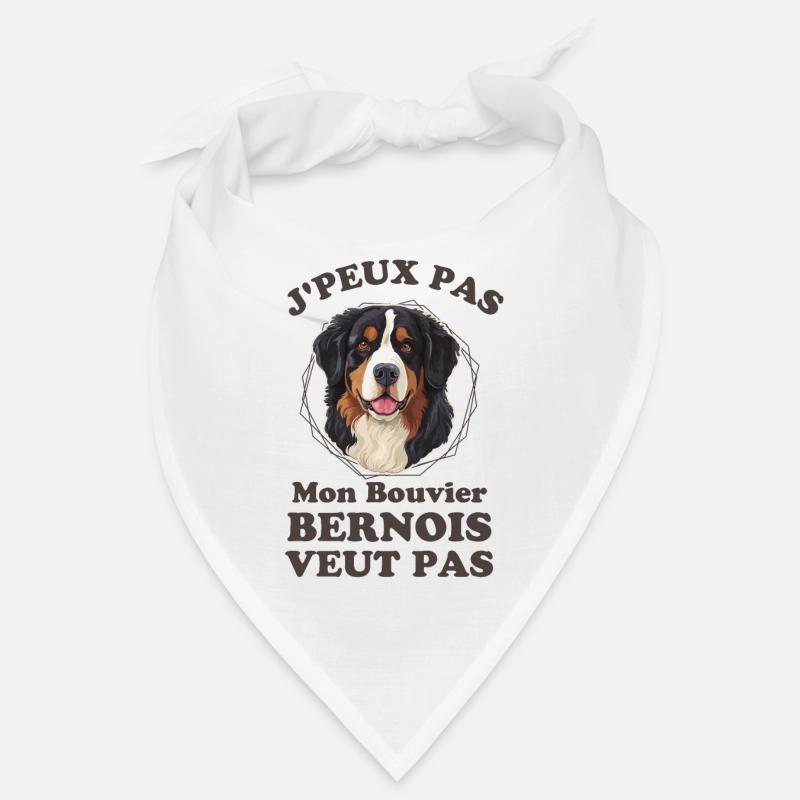 Chien mignon bouvier bernois - Bandana - blanc