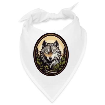 Waldbewohner Wolf - Bandana - Weiß - Vorne