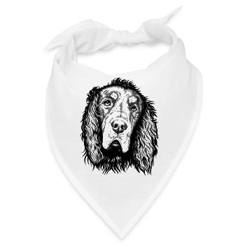 Gordon Setter Portrait Blue - Bandana - Weiß - Vorne
