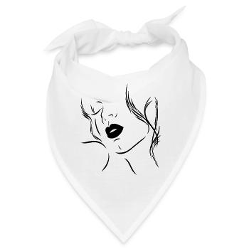 Feminine Silhouette mit sinnlichen Lippen - Bandana - Weiß - Vorne