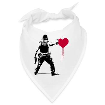 I ♥️ Police StreetArt Banksy style - Bandana - Weiß - Vorne