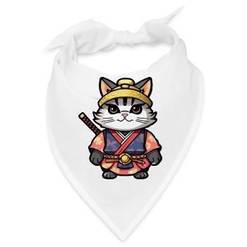Samurai-Katze #13 - Bandana - Weiß - Vorne