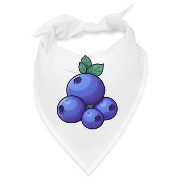 Heidelbeeren Beeren - Bandana - Weiß - Vorne