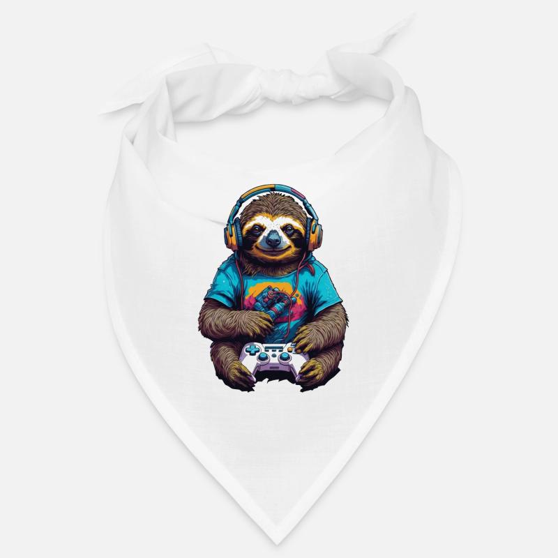 Retro Controller Gaming Sloth Nerd Design Bandana