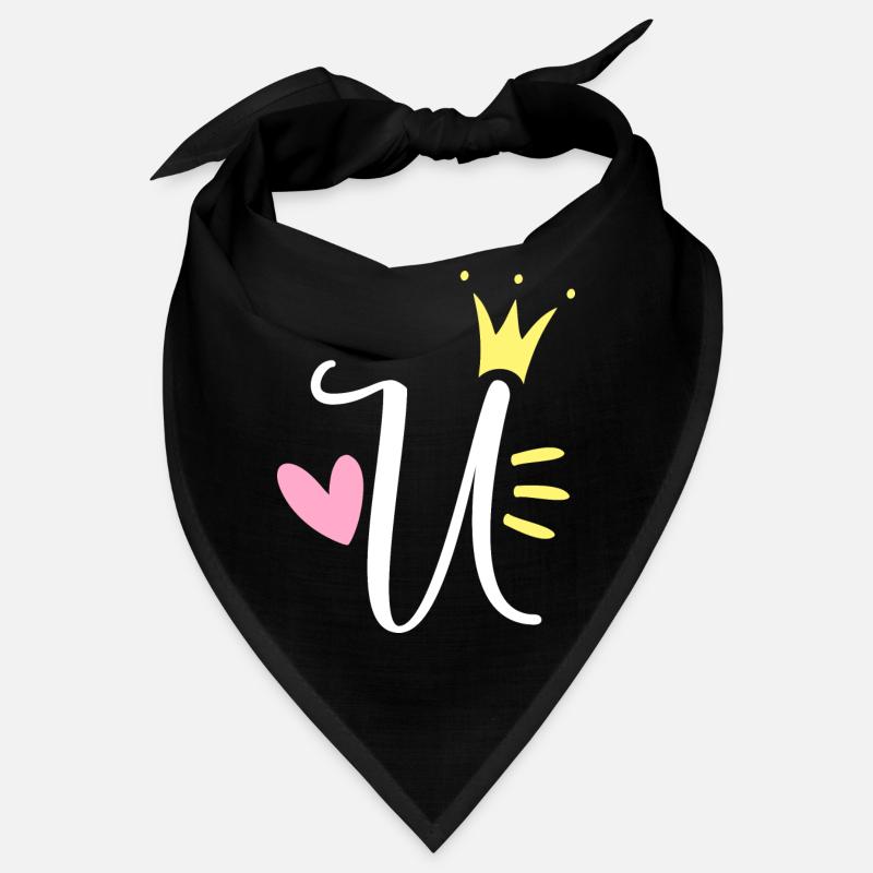 Letter U Initial Letter Crown Bandana