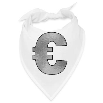 Eurozeichen Silber - Bandana - Weiß - Vorne