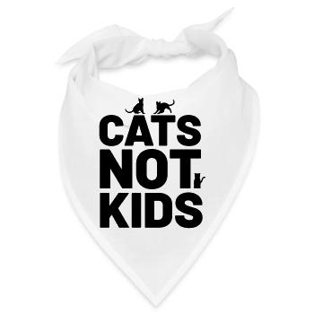 Cats not Kids Katzensprüche - Bandana - Weiß - Vorne