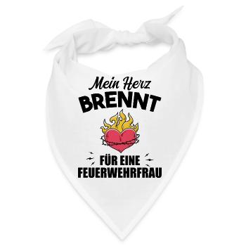 Mein Herz brennt für eine Feuerwehrfrau - Bandana - Weiß - Vorne