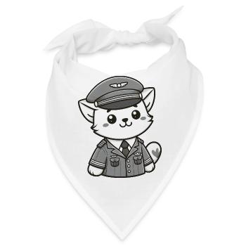 Cute Cat Pilot - Bandana - Weiß - Vorne