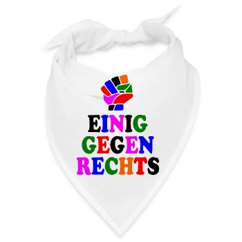 Einig gegen rechts - Bandana - Weiß - Vorne