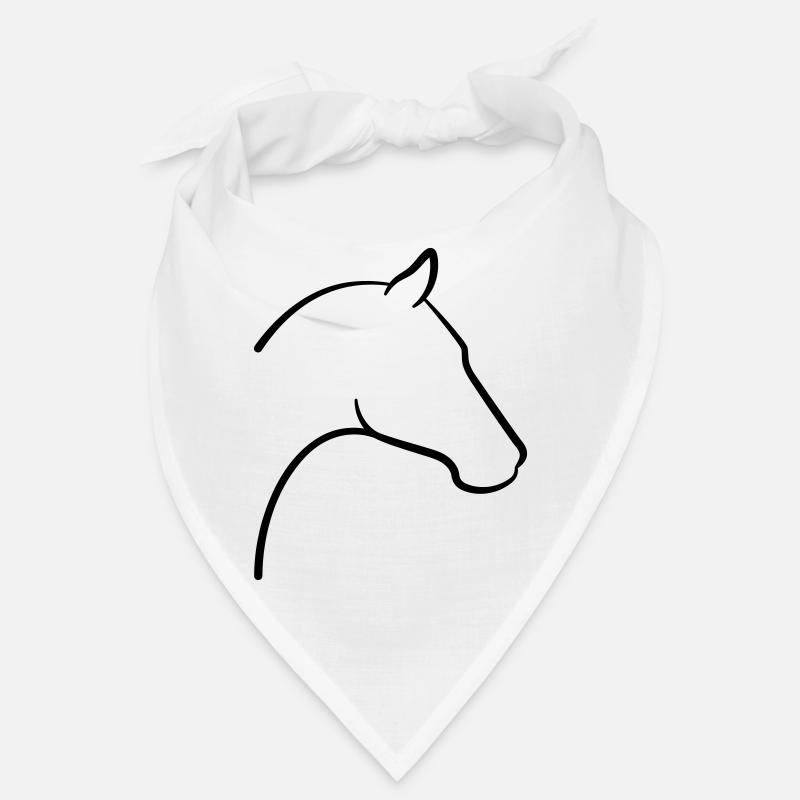 Pferd Kopf Symbol Umriss - Bandana - Weiß