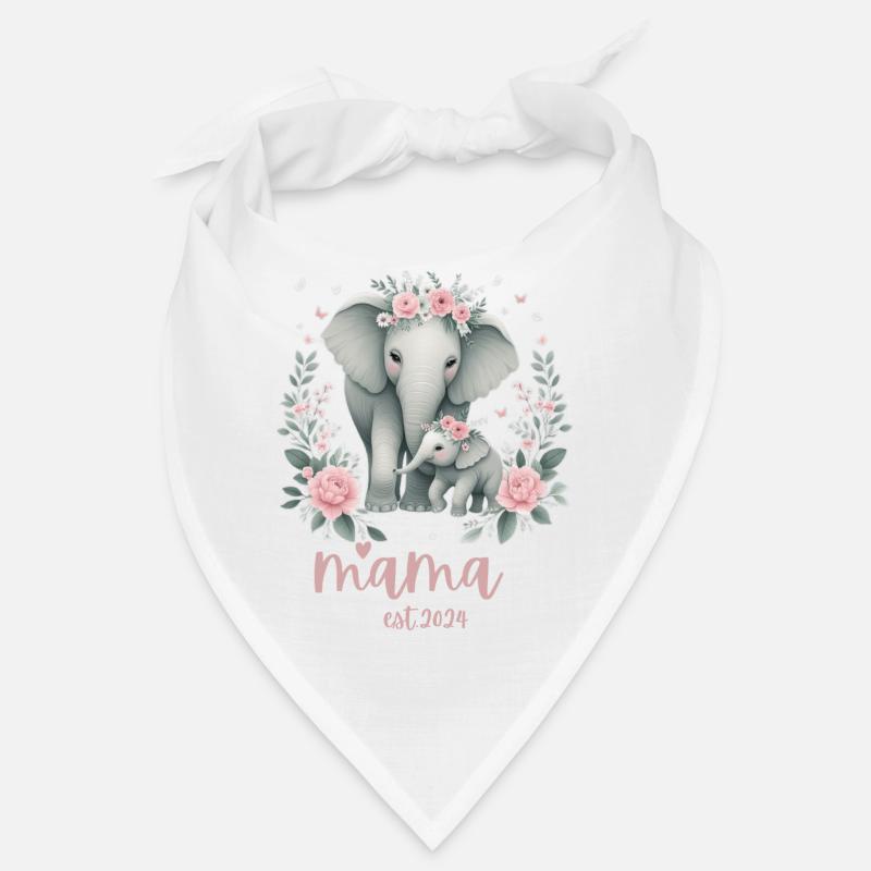 Mama 2024 Elephant Floral Wreath Celebration Bandana