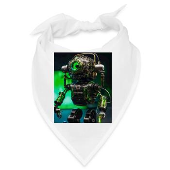 Digitale Kunst eines Roboter-Mikrofons - Bandana - Weiß - Vorne